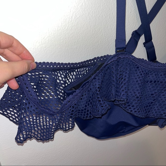 NWT Fantasie Swim Marseille Mesh Bardot Bikini Top twilight Navy Blue 38G - Picture 10 of 10
